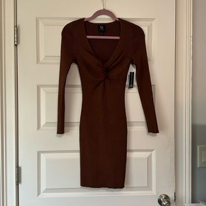 Brand new Derek Heart Brown Large twist top Dress